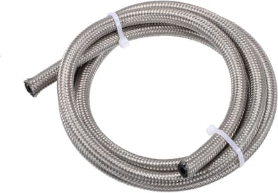 Dailygoods- Brandstofslang 152cm - AN4 - Binnendiameter 6mm - Roestvrij Staal - Zilverkleurig - Geschikt voor auto/raceauto - Brandstofleiding
