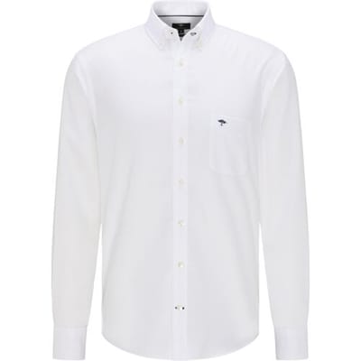 Fynch-Hatton Overhemd All-Season Oxford Uni Wit / male