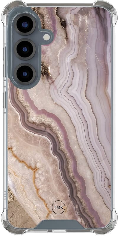 Shockproof hoesje geschikt voor Samsung Galaxy S25 - Blush marble - Schokbestendig - Verhoogde randen - TPU case - Extra Sterke Back Cover - Marmer - Transparant, Multi