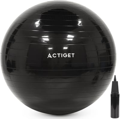 Actiget® Fitnessballen - Yoga Bal - Pilates - Zwangerschap - Met Pomp - PVC - Zwart - 150 Kg - 85 Cm