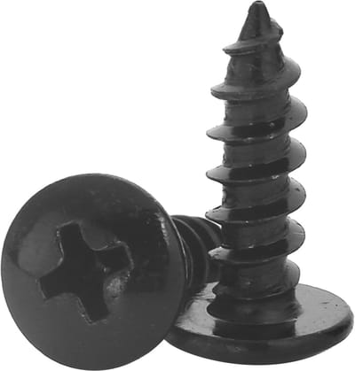 20 stuks M3.5x20mm Zelftappende Houtschroeven van Koolstofstaal,Kruiskop Paddestoel Ronde Flenskop Boorschroeven Zwart