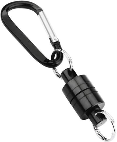 Allecto - Magnetische sleutelhanger - D-vormige karabijnhaak - Zwart