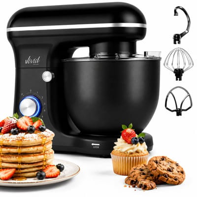 Vivid Green 1500W Keukenmixer - 5L Mengkom - 10 Snelheden - Keukenmachine - Keukenrobot - Matzwart