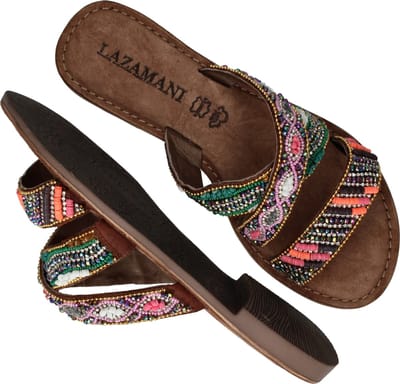 Lazamani - Charlie Dames Slippers Tan - Maat 37