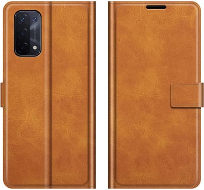 Coverup Hoesje - Geschikt voor OPPO A54 / A74 Hoesje - Coverup Deluxe Book Case - Bruin