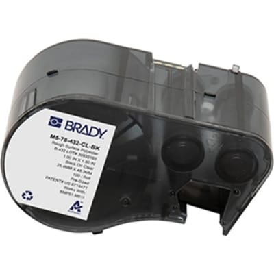 Brady M5-78-432-CL-BK polyester labels zwart op transparant | 25,4 mm x 48,26 mm (origineel)