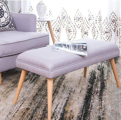 Ottomaanse kruk - Voetenbank poef - Comfortabel relaxen - Afneembare hoes - 95x40x43cm - Blauw
