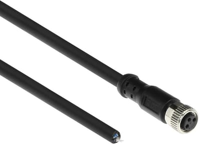 ACT Industrial 5,00 meter Sensor kabel M8A 3-polig female naar open end, Ultraflex Xtreme TPE kabel, afgeschermd