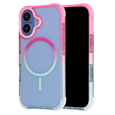 Selencia Hoesje - Geschikt voor Apple iPhone 17 - Gradient Backcover - Roze / Blauw