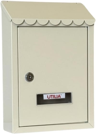 Brievenbus met slot - Postbus buiten - Veilige postontvangst - Inclusief 2 sleutels - 21 x 30 cm - Beige