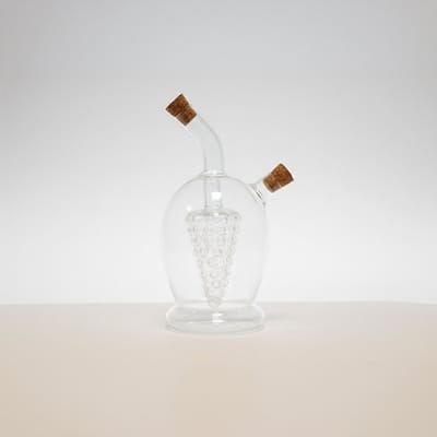 Mulex olie- & azijndispenser 50ml/360ml borosilicaat dubbelwandig met kurkdoppen