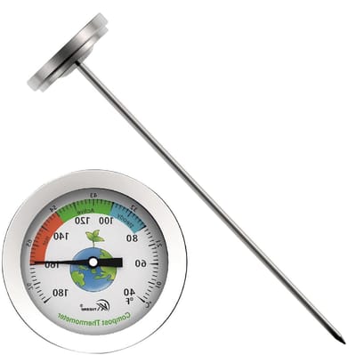 Bodemthermometer - Grondmeter - Compost Meten - Roestvrij Staal - 25.7 Centimeter - Veelkleurig