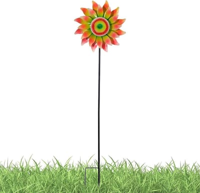 Decoratieve windmolens - Tuin decoratie - Buiten versieren - Roestbestendig metaal - 27x24 cm - Herfstkleuren