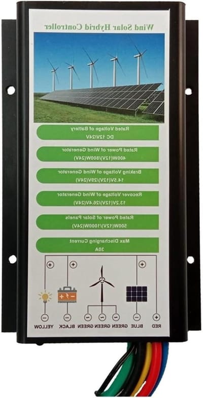 Zonne Laadregelaar - Hybride Controller - Energie Opladen - Dubbele Invoer - 30A Stroom - Zwart