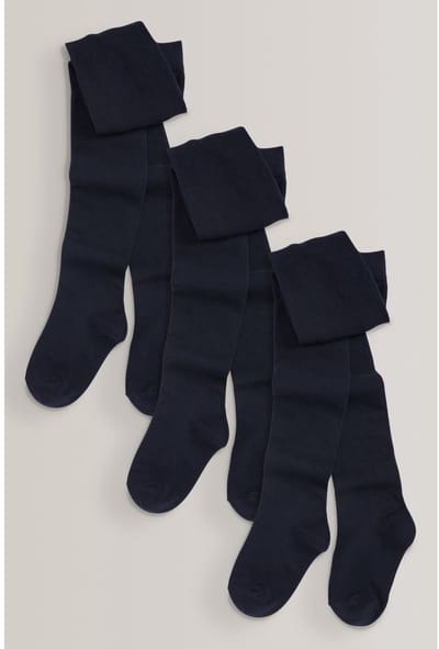 Next - Meisjes - Set van 3 katoenrijke schoolmaillots - Blauw