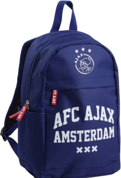 Kleine Ajax Rugzak met rits - Rugtas - Peuterrugtas - Kleuter schooltas - Voorvakje - Verstelbare banden - Afm 35x20x10 cm (HXBXD)