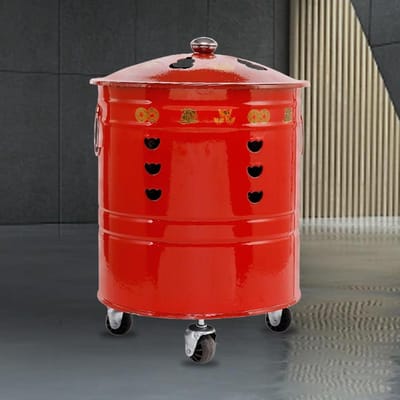 Vuurton met Wielen - Afvalverbrander Tuin - Afval Verwerken - Snelle Verbranding - 39.5 x 39.5 cm - Zwart