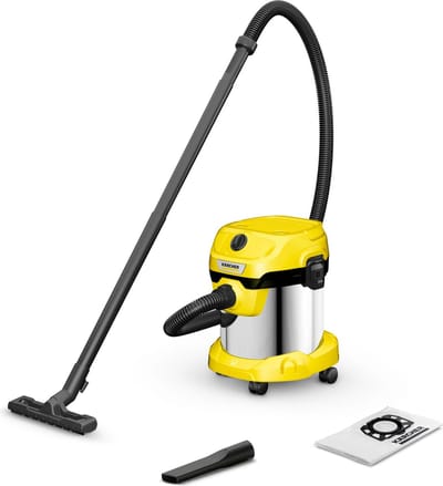 Kärcher WD 2 Plus S V-15/4/18 nat- en droogzuiger - 1000W - RVS vuilreservoir 15L - stroomkabel 4m