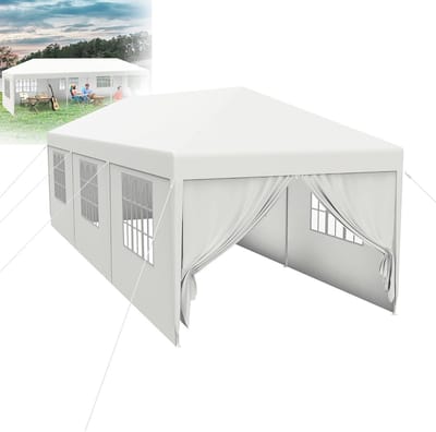 Partytent 3 x 9 m met 8 zijpanelen - Feesttent voor tuin en commerciële activiteiten