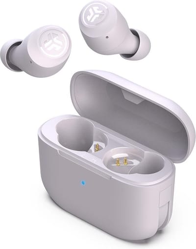 JLab Go Pop Draadloze Oordopjes - Bluetooth Oortjes Draadloos - 35 uur Batterijduur - Be Aware Audio - Met Microfoon - Geschikt voor Android en Apple - Lila