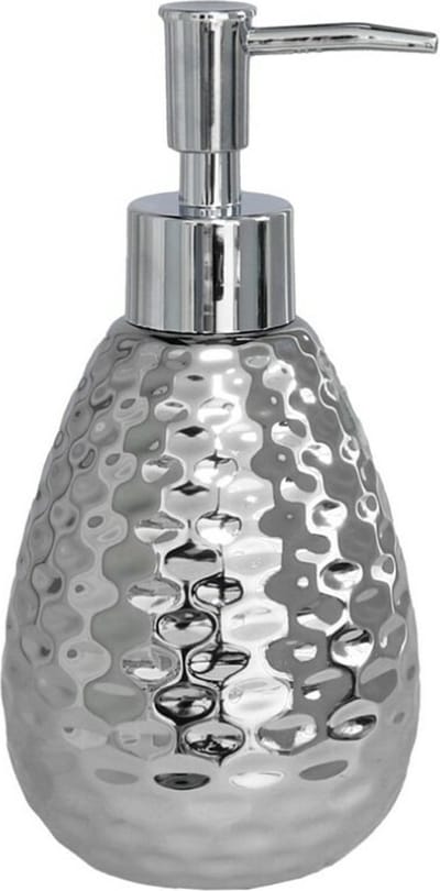 Berilo Zeeppompje/dispenser - zilver - glanzend - metaal - 8 x 17 cm