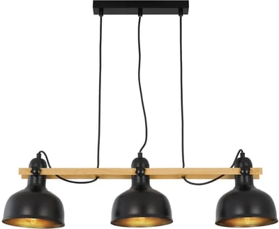 Glitzerlife - Hanglampen - Industrial Retro design - 1xE27 - verstelbare hoogte 150cm - eisen materiaal - Ø18cm - zwart - hanglamp eetkamer woonkamer keuken flur
