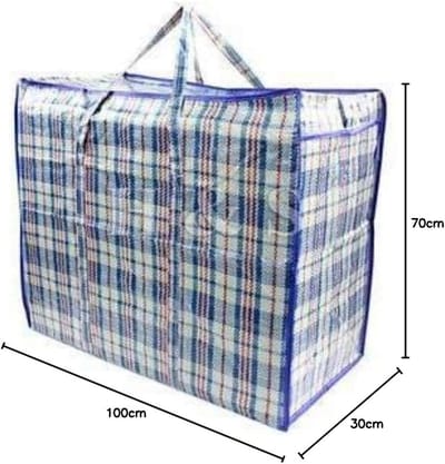 Waszakken met ritssluiting Herbruikbare Grote Sterke Winkelen Jumbo (100 x 70 x 30 cm Herbruikbare Wasserij Opbergtas Winkelen Strandtassen (2 x tassen)
