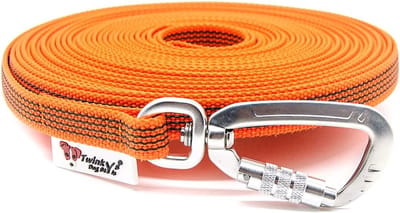 Hondenriem Rubber Grip - Trainingslijn - Veilige Controle - Antislip Ingeweven Rubber - 5 Meter 15mm - Oranje