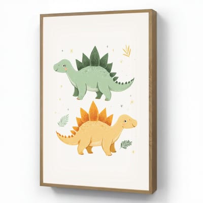Nachtlampje 70x100 cm - Kinder lamp - Sterren - Stegosaurussen - Blaadjes - Groen - Tafellamp kinderkamer draadloos - Slaapkamer lampje - Bedlamp kinderen - Kinderlampje - Wandlamp babykamer - Nachtlampjes