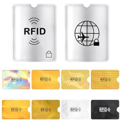 Set van 30 NFC-beschermhoezen voor bankpasjes met RFID-blokkering en kleurrijke ontwerpen