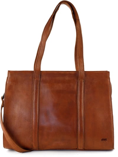 Bear Design Leonie Leren Handtas - Schoudertas - Shopper - Cognac