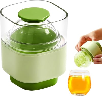 Ijsbolvorm, herbruikbare ijsblokjesvorm (6,35 cm / 2,5 inch) met deksel, eenvoudig te lossen, multifunctioneel (groen)
