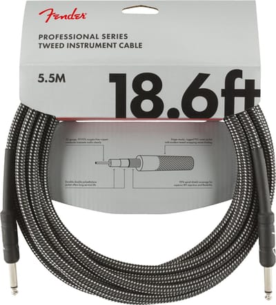 Fender Professional Series Instrument Cable 5.5m (Grey Tweed) - Gitaarkabel