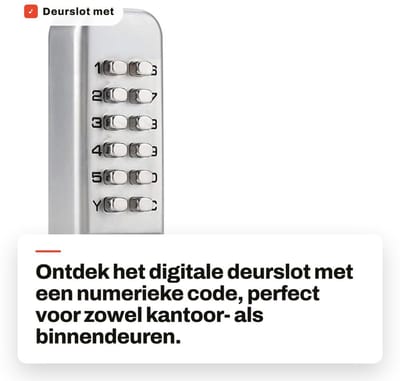 Dailygoods- Deurslot Digitale Code - Deurslot Binnendeur - Deurslot Mechanisch - Deurslot Geschikt voor Kantoordeuren - Deurslot met Schroefpakket - 1-11 Cijferige Combinatie - Digitale Slot