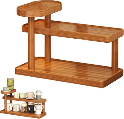 longziming -3-Traps Houten Rek - Verticale Plankenstandaard - Multifunctioneel Organiser - Ruimtebesparend Ontwerp - Stapelbare Opbergstructuur - Minimalistisch Design - Geen Wandmontage Nodig - 1 Stuk