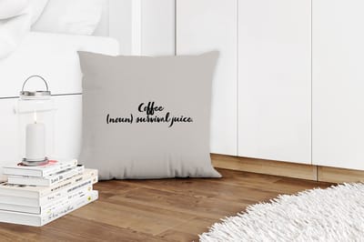 Sierkussens - Kussentjes Woonkamer - 45x45 cm - Koffie definitie - Coffee (noun) survival juice - Woordenboek - Quotes - Spreuken