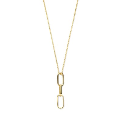 New Bling 9NBG-0645 Gouden Ketting met Hanger- Schakels - 23x4,3mm - Ankerschakel - 39+3+3cm - 0,87 Dikte - 14 Karaat - Goud