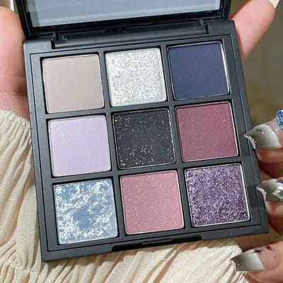 9 kleuren donker punk gerookt oogschaduwpalet zwart paars parel mat verhelderende liggende zijderups fijne glans aarde kleur make-up paars