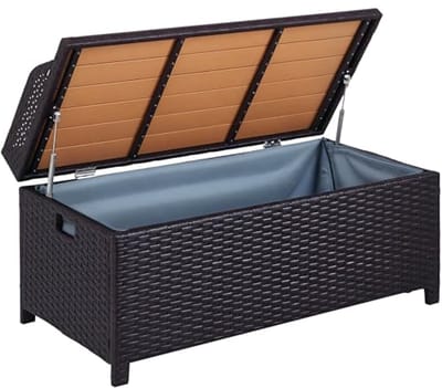 Rieten Opbergkist met Zitplaats voor Buiten - Ideale Tuinmeubel voor Terrasse en Balkon