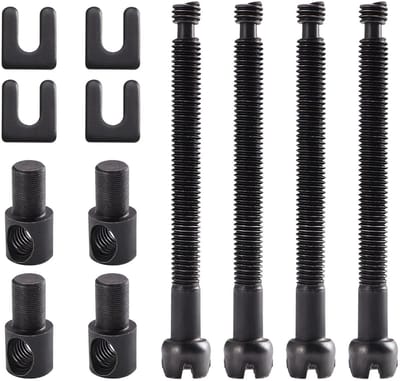 Kettingzaag Spanner - Afstelstang - Ketting Onderhoud - Hoogwaardig Metaal - 4 Stuks - Zwart