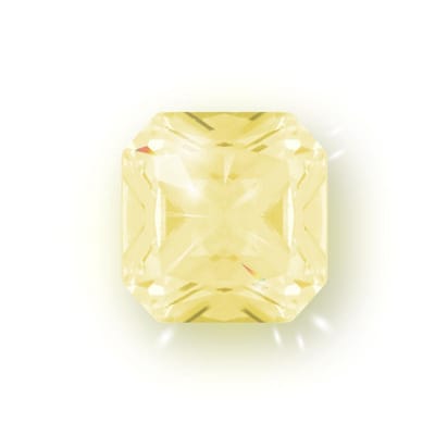 Quiges - Eligo Verwisselbaar Glas geslepen 10 mm Vierkant Zirkonia Licht Geel voor Zilveren Ring - 10 mm - ER10S007