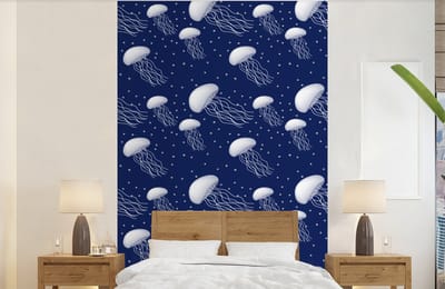 Behang - Fotobehang Patronen - Water - Kwal - Jongens - Kinderen - Kids - Baby - Breedte 140 cm x hoogte 220 cm