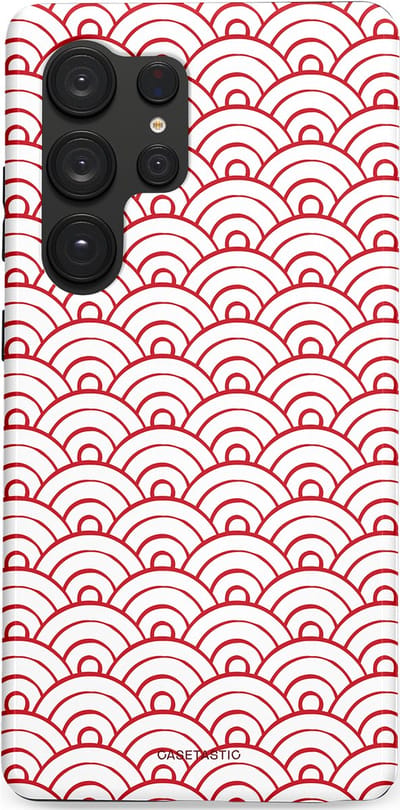 Casetastic Hoesje Geschikt voor Samsung S25 Ultra - Stijlvolle Beschermende Duo-layer Case - Golfjes
