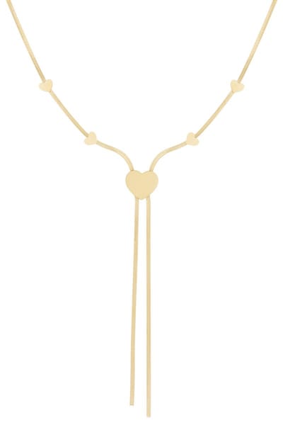 Lange ketting hartjes - Yehwang - Minimalistische ketting - Goud - Gouden ketting - Stainless steel - Verkleurt niet - 41,5 + 5 cm - Cadeau - Dames cadeau - Dames sieraden - Kerst - Sinterklaas - Moederdag - Valentijn
