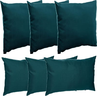 Hesperide Bank/sier/tuin kussens - binnen/buiten - 6x stuks - emerald groen - in 2 formaten
