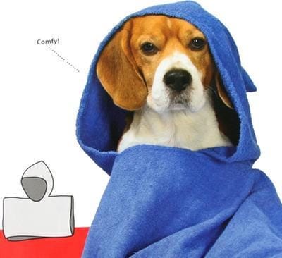 Karlie Flamingo Poncho Badjas Hond Blauw 55X70 CM
