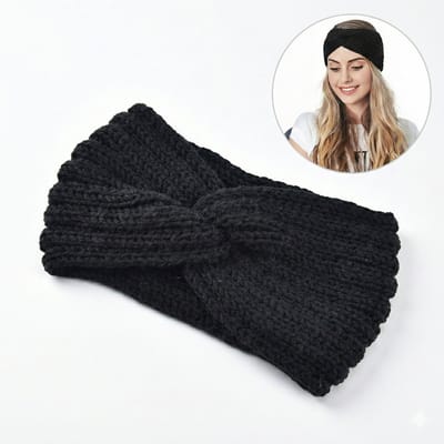 Consumerce® Winter Haarband Zwart – Hoofdband Dames – Hoofd Band Meisje – Hoofdbanden – Diadeem – Haarbanden – Sport – Make Up - Bandana