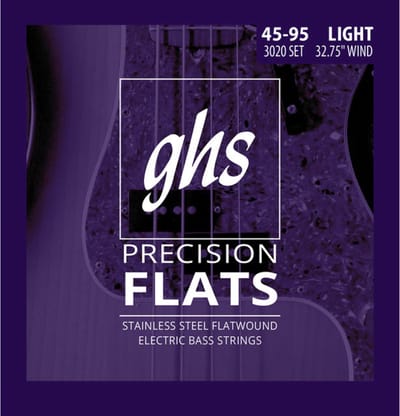 GHS 4er bas Precision Flatwound Short Scale 45-60-75-95 - Snarenset voor 4-string basgitaar