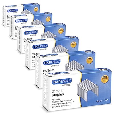 24/6mm Nietjes voor Kantoor, 6 Dozen van 5000 Stuks - Duurzaamheid en Kwaliteit