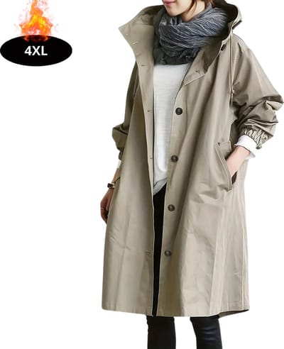 Livano Windjas Dames - Parka - Lente & Herfst - Jas - Volwassen - Windjack - Windbreaker - Outdoor - Khaki - 4XL